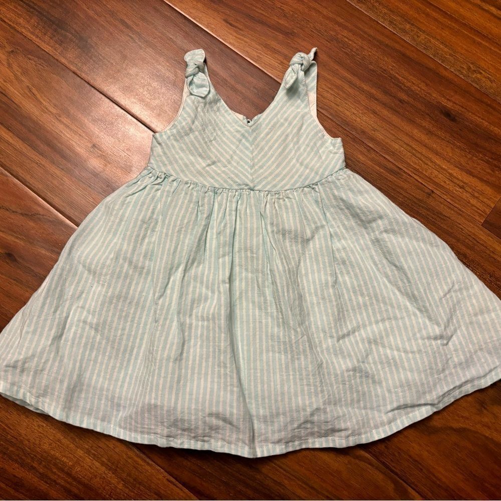 Hope & Henry light blue/white stripe sleeveless dress NWT